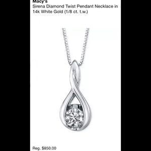 New in box 1/8 ct 14k white gold diamond pendant